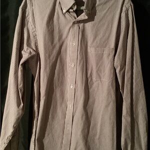 Classic Burgundy and White Striped Men's Shirt